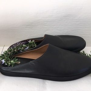 Black Leather Mules for The Row  Size 39